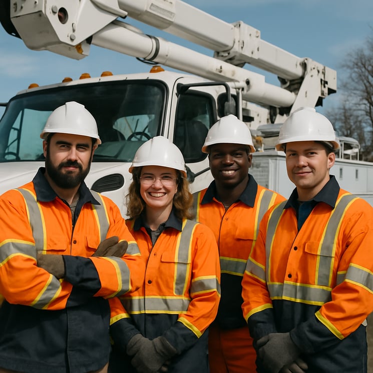 utility company with employees and no text
