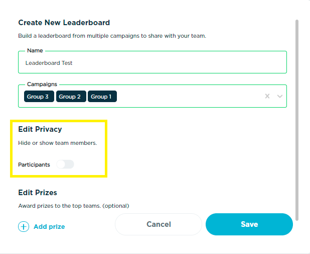 Edit Privacy