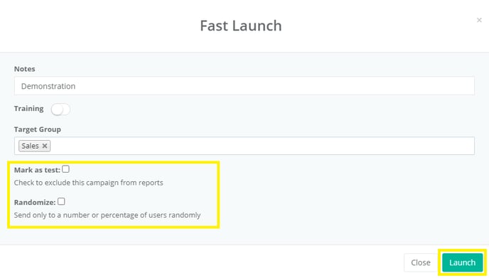 Fast Launch Button