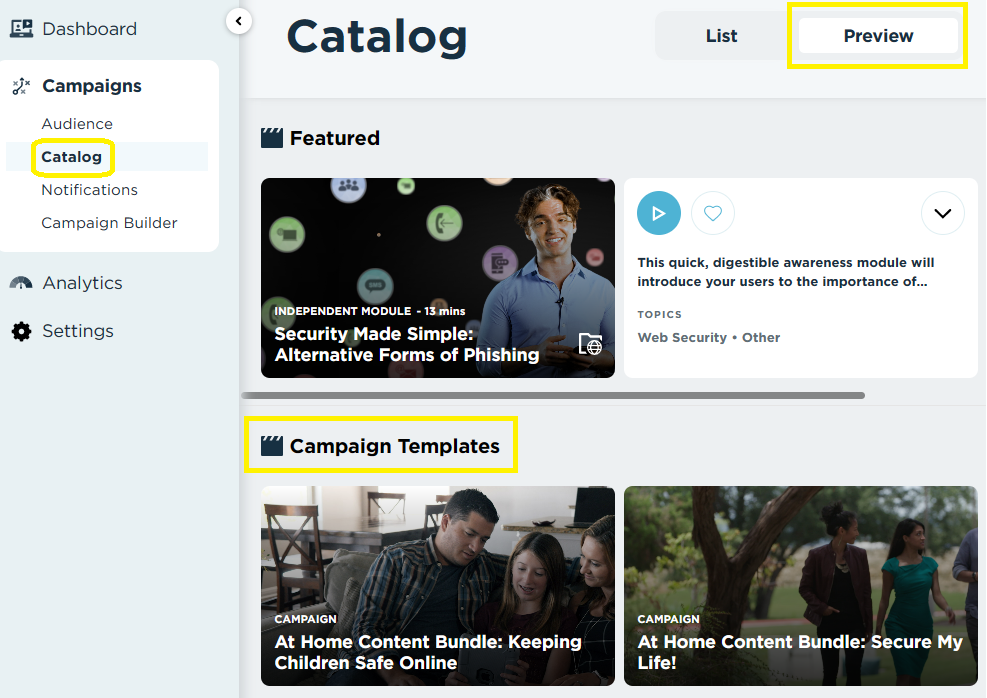catalog templates