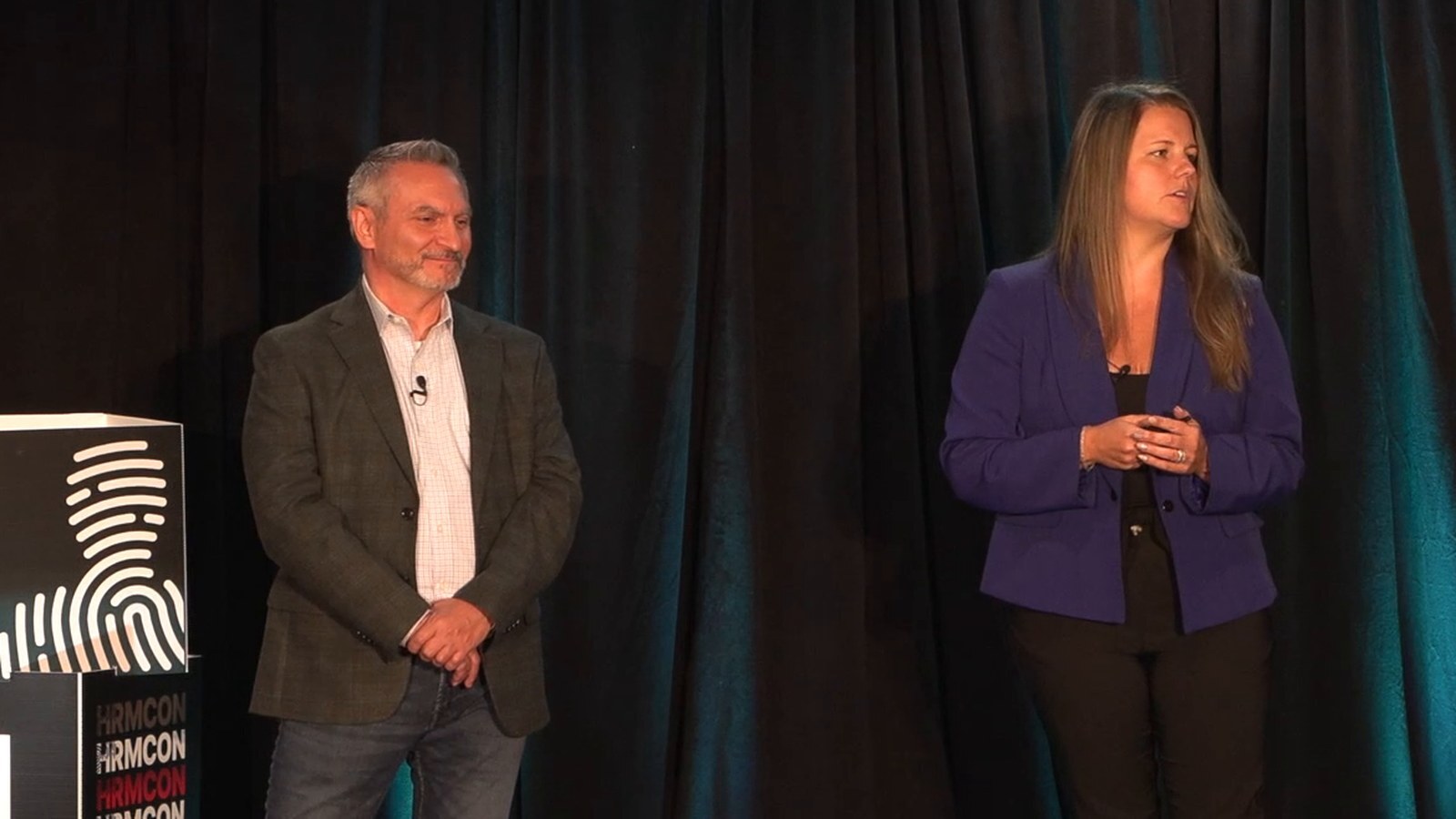 Ashley Atiles, Alfonso Mancuso speaking at HRMCon 2026